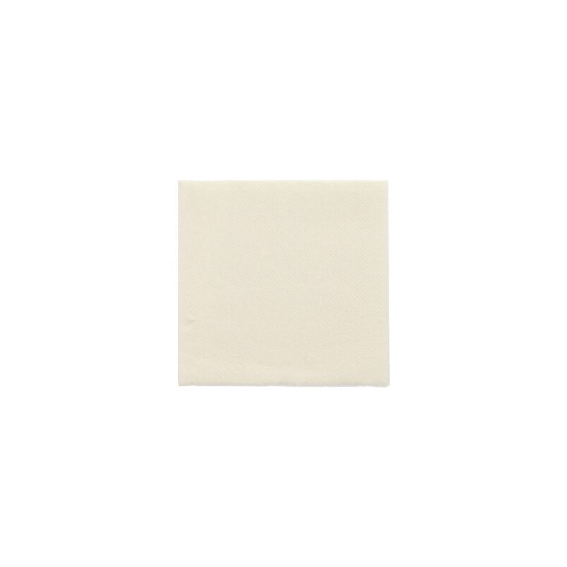 A simple, square, beige napkin from the "DAILY Collection" by PAPSTAR GmbH in the format 24 cm x 24 cm elegantly accents any table decoration and stands for sustainability on a white background.
