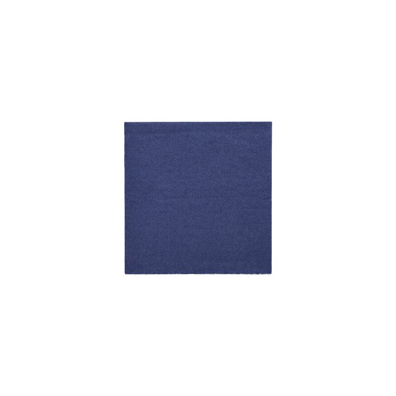 A square piece of dark blue fabric reminiscent of the fabric of PAPSTAR "DAILY Collection" napkins 1/4-fold, in the dimensions 24 cm x 24 cm by PAPSTAR GmbH, is centered against a white background.