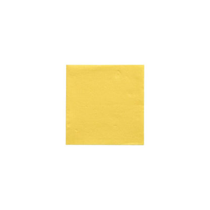 A single napkin from the PAPSTAR "DAILY Collection" by PAPSTAR GmbH is centered against a white background. This square napkin in the format 24 cm x 24 cm is an example of sustainable table decoration and has a slightly textured surface in plain yellow.