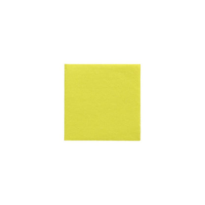 A single bright yellow square, reminiscent of a sheet of paper, is centered on a white background, offering an unexpected yet delightful contrast that complements any sustainable table decoration. This vibrant look is achieved with the PAPSTAR napkins 1/4-fold (24 cm x 24 cm) from the "DAILY Collection" by PAPSTAR GmbH.