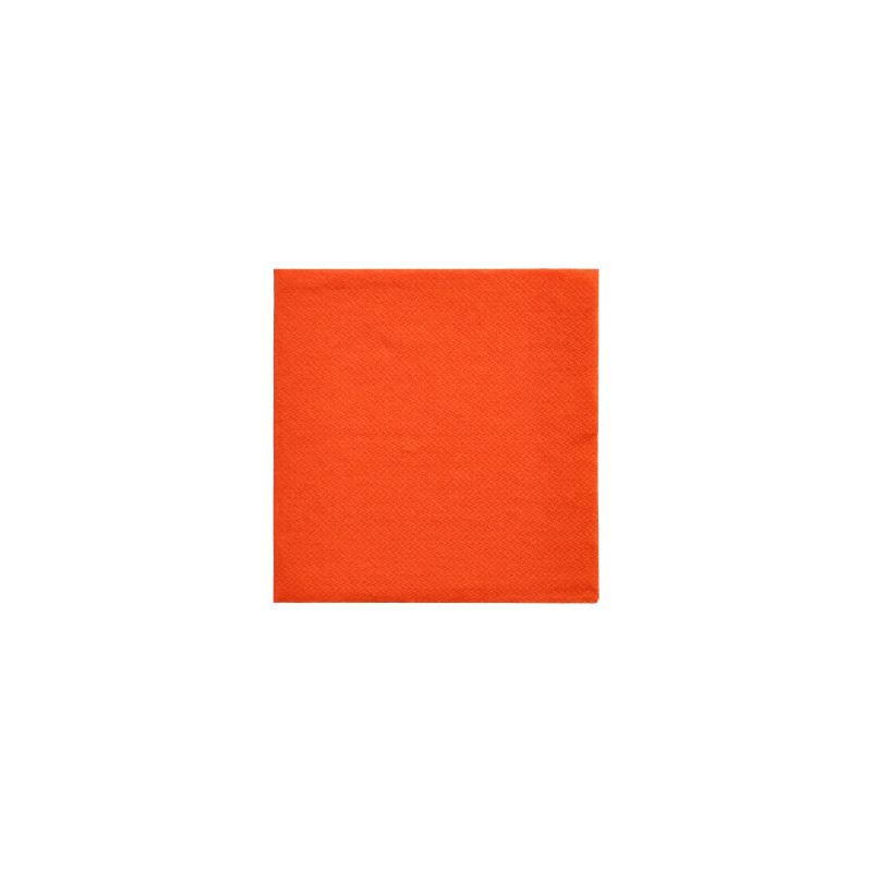 The PAPSTAR "DAILY Collection" napkins 1/4-fold, in the size 24 cm x 24 cm in orange, ideal for sustainable table decoration, is placed centrally on a white background.