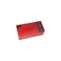 A pack of FSC-certified red paper napkins with the inscription "PAPSTAR 'DAILY Collection'" in a rectangular design. The packaging features black-and-white squares on the right side that indicate the size and number of napkins, making them ideal for sustainable table decoration.
