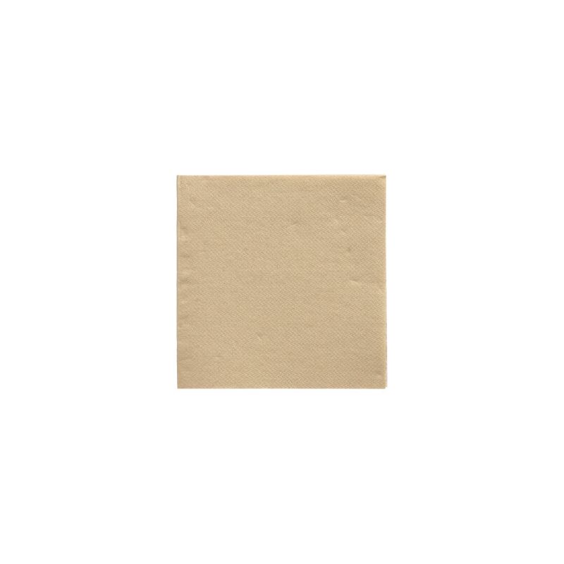 A simple, beige paper napkin from the PAPSTAR "DAILY Collection" in the format 24 cm x 24 cm, ideal for a sustainable table decoration, stands centered on a white background.