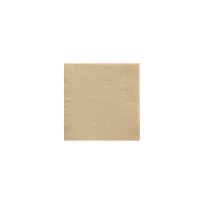 A simple, beige paper napkin from the PAPSTAR "DAILY Collection" in the format 24 cm x 24 cm, ideal for a sustainable table decoration, stands centered on a white background.