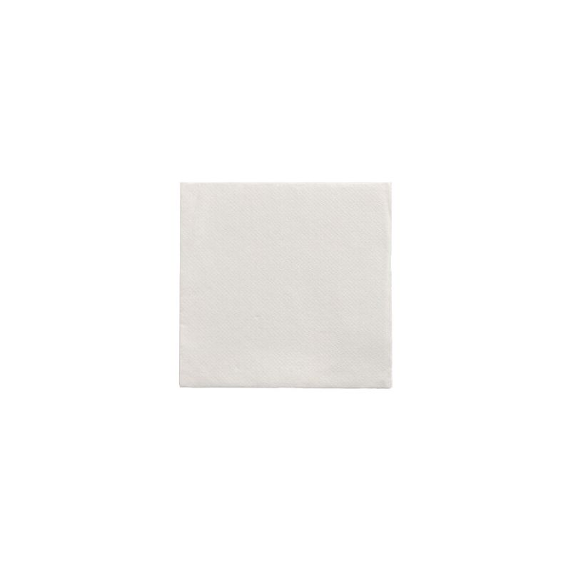 A simple, white, square paper napkin from the "DAILY Collection" by PAPSTAR GmbH with dimensions 24 cm x 24 cm, ideal for an eco-friendly table decoration.