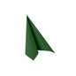 A green PAPSTAR GmbH "ROYAL Collection" napkin (40x40 cm, 1/4-folded) stands upright on a white background - ideal for elegant table decorations.