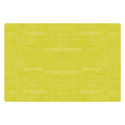 The Duni silicone placemat from Duni GmbH is a rectangular placemat in bright yellow, featuring a textured, woven design with subtle intersecting lines. This non-slip placemat has rounded edges and is crafted to be both stylish and easy to care for, making it perfect for any dining setting. Available in a pack of six, each set measures 30 x 45 cm.