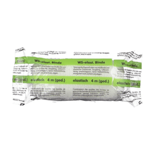 A packaged Söhngen WS-elast. gauze bandage from W. Söhngen GmbH with a green-white label offers versatile support and compression options. The elastic bandage measures 8 cm x 4 m. The predominantly white packaging with black-green text makes it ideal for any first aid kit.