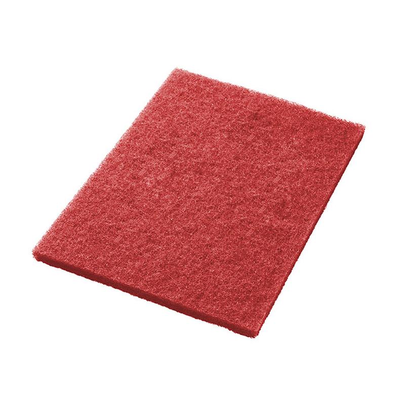 The Twister Pad TXP square scrubbing pad 14 inches from Diversey Deutschland GmbH & Co. OHG is a rectangular red scrubbing pad with a rough structure, ideal for difficult cleaning tasks on a white background.