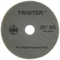 The Twister Pad 10000 from Diversey Deutschland GmbH & Co. OHG is a round, gray floor pad with a central hole and the imprint "TWISTER 20'' SG - The Original Diamond Pad". Ideal for cleaning and polishing hard floors.