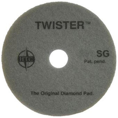 The Twister Pad 10000 from Diversey Deutschland GmbH & Co. OHG is a round, gray pad with a central hole, ideal for cleaning and polishing hard floors.