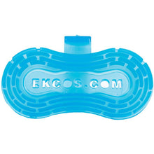 The Ekco Clip Air Freshener, Blue Fresh from Diversey Deutschland GmbH & Co. OHG is a blue toilet bowl freshener in a pack of 10, designed to provide long-lasting freshness.