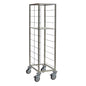 The Novocal tablet cart made of stainless steel in a single-row design offers space for 10 tablets, has a central shelf as well as four swivel casters, and is ideal as a tablet cart for hospitals.