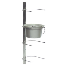 The Novocal toilet bucket wall mount made of stainless steel offers space-saving storage for up to 4 toilet buckets, is wall-mounted, and is suitable for buckets with handles and lids. Overall dimensions: 260 x 2, package (1 piece).