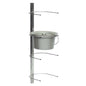 The Novocal toilet bucket wall mount made of stainless steel offers space-saving storage for up to 4 toilet buckets, is wall-mounted, and is suitable for buckets with handles and lids. Overall dimensions: 260 x 2, package (1 piece).