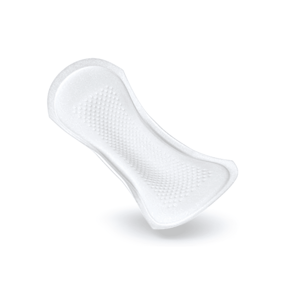 An image showing the TENA Comfort Mini Extra incontinence pad from TENA – Essity Germany GmbH, highlighting its contoured and textured surface designed for exceptional comfort and absorbency. This pad offers reliable protection through its Dry Fast Core absorbent core technology against a plain white background. The product is delivered in a pack of 30 pieces.