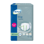 The packaging of the TENA ProSkin Slip Bariatric Super adult diapers, manufactured by TENA – Essity Germany GmbH for maximum comfort and super absorbency in size 3XL, is blue. It features the image of a diaper and symbols emphasizing its high absorbency and contains eight individual pieces.