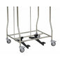The Novocal Tretvorrrichtung | 1 piece from Novocal features a robust metal frame, four swivel casters, and two black foot pedals at the bottom for stable support and easy transport of items.