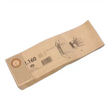 A stack of paper bag double filter paper bags from Diversey Deutschland GmbH & Co. OHG with printed instructions and a barcode on the top bag. The bags with their simple folding design are ideal for packaging items. The top bag contains a graphic showing a folding mechanism reminiscent of the Taski Jet 50 technique.