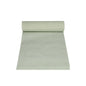 On a white background, an unrolled table runner in sage green from the ROYAL Collection of PAPSTAR GmbH with a smooth texture can be seen. The runner is partially unrolled, elegantly highlighting its length and color.