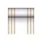 The PAPSTAR table runner fabric-like PV-Tissue Mix "ROYAL Collection" of PAPSTAR GmbH is a rectangular runner measuring 24 meters by 40 centimeters, with its white surface adorned on each side with two pairs of vertical brown lines, providing a symmetrical appearance. In the middle, there is a gradient that starts dark in the center and lightens towards the edges.