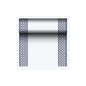 The PAPSTAR fabric-like table runner PV-Tissue Mix, "ROYAL Collection" from PAPSTAR GmbH, is made of a high-quality pulp-viscose-tissue mix. It features two narrow dark blue borders with a repeating X pattern, against an elegantly white center. Perfect for adding sophistication to any setting.