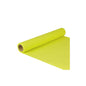 A roll of bright yellow-green paper, similar to the PAPSTAR table runner tissue "ROYAL Collection" 5 m x 40 cm from PAPSTAR GmbH, is partially unrolled. The smooth texture is tightly wrapped around a cardboard tube. The image on a plain white background points to the commitment to sustainability with FSC® certification.