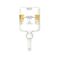 A Tork 420202 hand lotion dispenser in white with a transparent nozzle and the inscription "Sensitive Moisturizing Hand Sanitizer" in small print offers a minimalist design that focuses on dispensing moisturizing lotion, perfect for caring for sensitive skin.