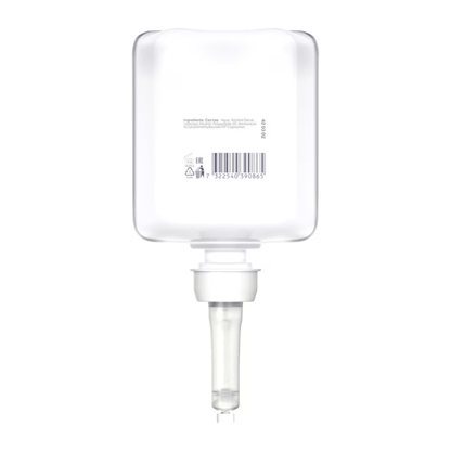 The Tork 420302 Toilet Seat Cleaner Premium from TORK – Essity Professional Hygiene Germany GmbH is equipped with a transparent, rectangular bottle that has a pump nozzle at the bottom to ensure optimal hygiene. Each bottle contains a barcode and a text label with detailed ingredients and instructions for use, effectively preventing cross-contaminations with each use.