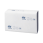 A package of Tork Xpress® 150388 blue Multifold Hand Towel Universal H2 2-ply is exhibited in the branded packaging from TORK – Essity Professional Hygiene Germany GmbH. Symbols indicate that these multifold towels are compatible with H2 dispensers, ensuring optimal hygiene and compatibility with Tork Xpress systems.