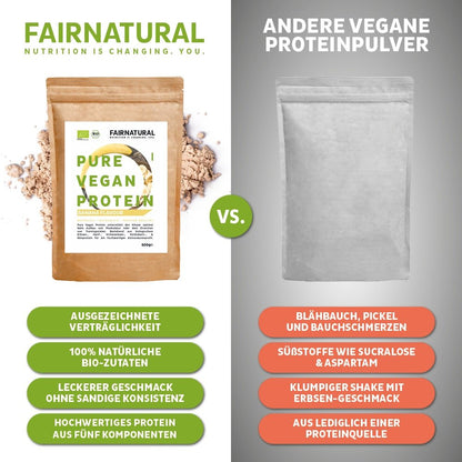 Organic vegan protein powder banana without soy