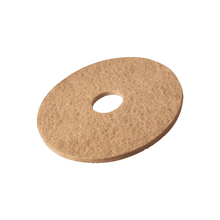 The Vileda Professional DynaCross Superpads floor discs from Vileda GmbH in a beige, circular design with a smooth, flat surface and a hole in the center are ideal for floor care or polishing and ensure flawless surfaces.