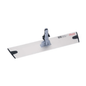 The Vileda GmbH Professional Express Pro Mop Holder - 40 cm | Package (1 piece) includes a flat mop head with a light gray rectangular base and central hinge attachment, ideal for professional cleaning. Its ergonomic trapezoid design is enhanced by slightly raised edges and small dark gray pads at each corner.