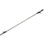 The Vileda Professional SprayPro stainless steel mop holder from Vileda GmbH is an elegant metal tool with a blue handle and black grip, ideal for efficiently picking up items from a distance. Inspired by the Professional line, it ensures precision in your cleaning routine (handle incl. 500 ml measuring cup).