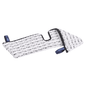 The Vileda Professional Swep Duo HygienePlus Mop from Vileda GmbH is a white-black structured cleaning pad in a rectangular shape with a notch and two blue tear-off tabs, ensuring optimal performance and effective cleaning results with every use.