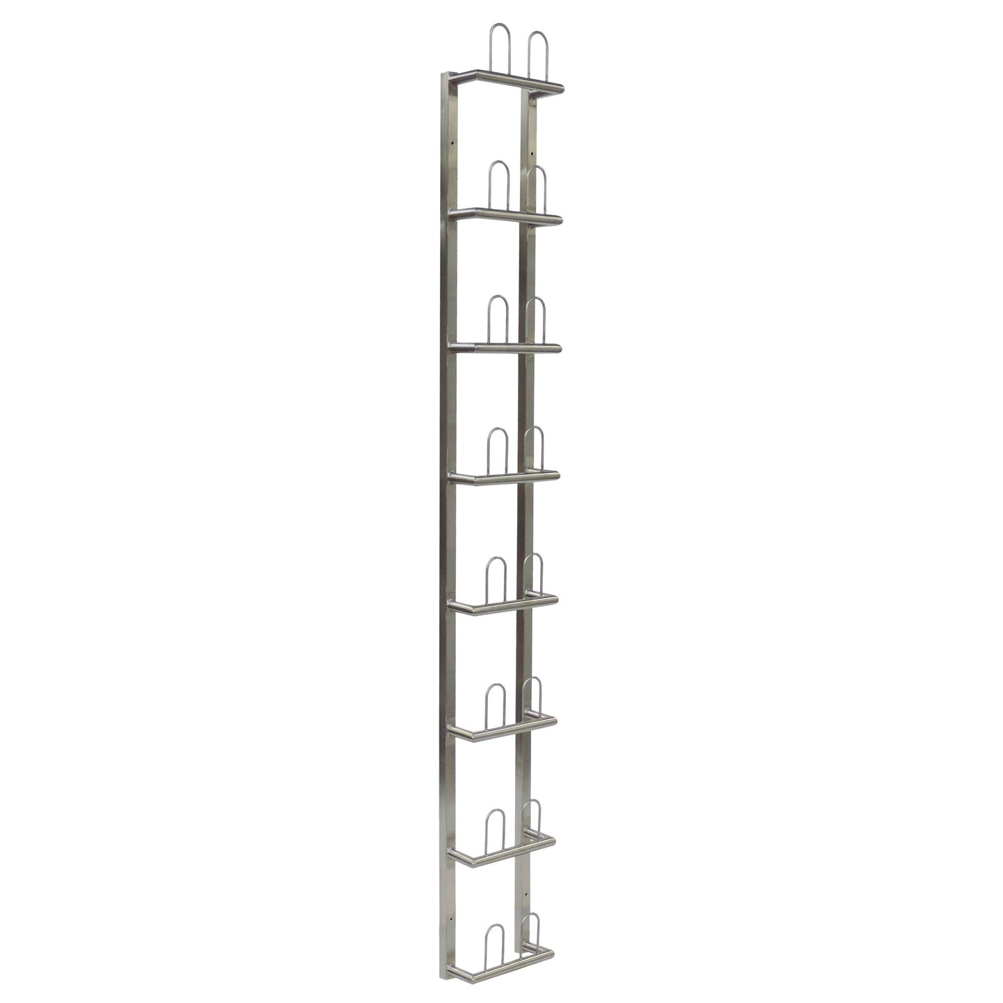 The Novocal wall shelf for surgical shoes made of stainless steel offers space for 8 pairs on 275 x 130 cm - ideal for neatly storing and organizing your surgical shoes. Package: 1 piece.