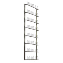The Novocal wall shelf for operating room shoes made of stainless steel offers space for 24 pairs of shoes. With eight shelves and U-shaped dividers, the shoes are stored securely and clearly in a vertical arrangement. Dimensions: 755 x 130 x, Package: 1 piece.