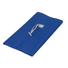 The Novocal self-opening, waterproof laundry bag from Novocal is a folded, blue, rectangular laundry bag with a white strap, depicted on a plain white background.