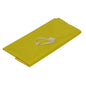 A folded yellow Novocal self-opening, waterproof laundry bag with a white elastic band at the top is depicted on a plain white background.