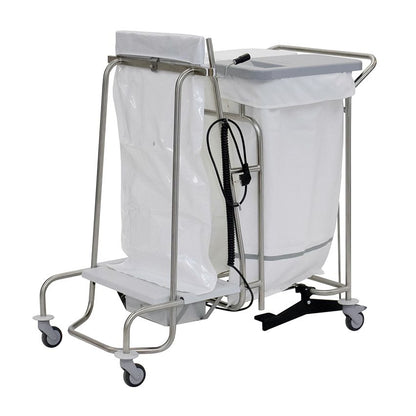 The Novocal station cart features a fully welded stainless steel frame and round tube connections - ideal for hospitals or commercial applications requiring durable transport. Delivered as one package (1 piece). Brand: Novocal.
