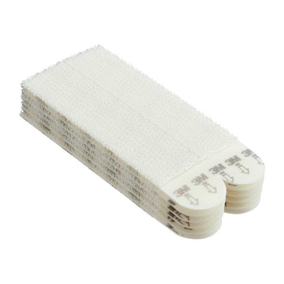 A stack of 3M Command™ Picture Hanging Strips L (6 sets, value pack, 17206-6), rectangular, white with rounded ends and pull tab with arrow print and instructions, shown from the side. Brand: 3M Deutschland GmbH.