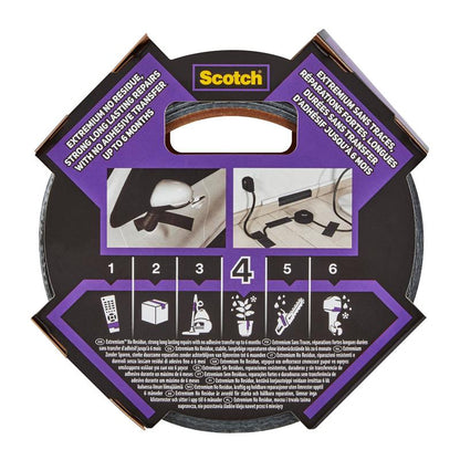 A pack of Scotch® Extremium™ No Residue High Performance Duct Tape (18.2 m x 48 mm) from 3M Deutschland GmbH, characterized by high strength, residue-free, and long durability. Contains 1 roll per pack.
