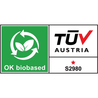 The Scotch® Magic™ Invisible Tape from 3M Deutschland GmbH is labeled with an "OK biobased" label with green leaves and arrows, as well as a white area with "TÜV AUSTRIA", "S2980" and a red star.