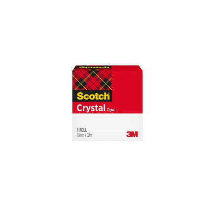 Scotch® Crystal Tape, transparent, 1 roll (19 mm x 33 m) by 3M Deutschland GmbH - ideal for office supplies and everyday tasks.