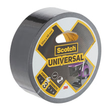 A roll of 3M Scotch® Universal Tape 2904, 50m x 48mm, with product information on the label and a vacuum cleaner image.
