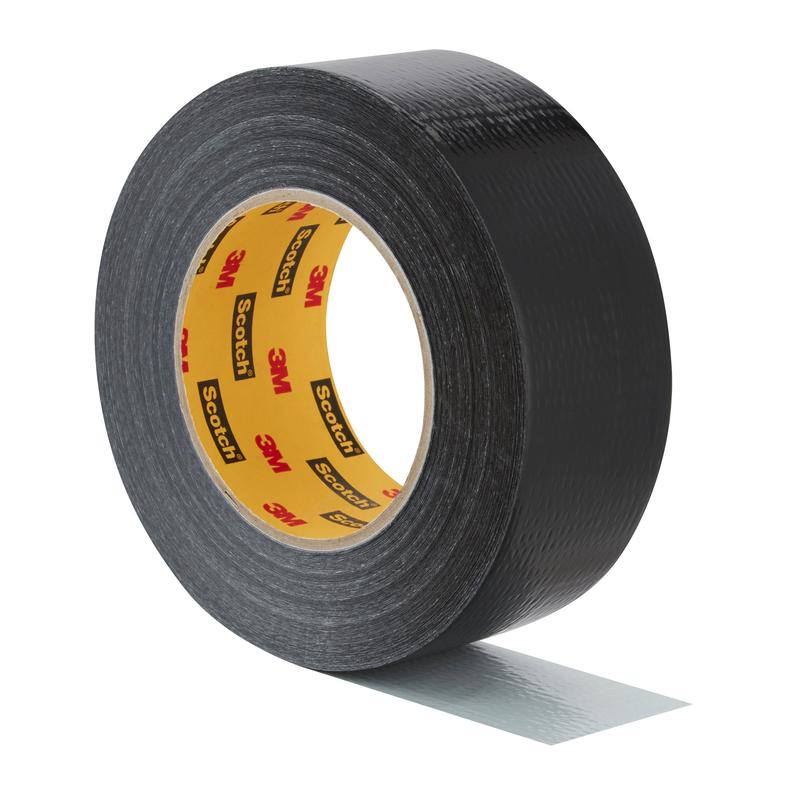 A roll of Scotch® Universal Tape 2904 (50 m x 48 mm) from 3M Deutschland GmbH, partially unrolled to show the adhesive side, with a yellow inner label with brand logos.