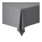 A Dunicel tablecloth roll 1.18 m x 10 m from Duni GmbH in solid gray covers the table corner, fabric draped on two sides – ideal for weddings, banquets, and corporate events.