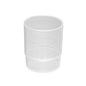 The melipul REUSABLE medication cup stackable 25 ml from Helmut Schwarz GmbH is made of dishwasher-safe polypropylene and features clear measuring markings in milliliters from 2.5 to 20 ml on a white background.