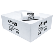 In a box with the product number “36149” there are several rolls of DEISS LDPE garbage bags 30 liters, manufactured by EMIL DEISS KG (GmbH + Co.). One roll is on top, has the dimensions 490 x 600 mm and contains 50 bags per roll.