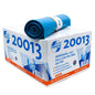 In a white box labeled "20013" are blue DEISS Premium Plus® Type 60 garbage bags from EMIL DEISS KG (GmbH + Co.). One bag is unrolled and placed on top. The German text describes the climate-neutral garbage bags with a capacity of 120 liters, dimensions of 700 x 1100 mm, and a capacity of 250 bags. The box also notes that the product is "Made in Germany".